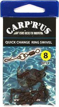 Carp´R´Us Quick Change Ring Swivel Veľkosť 8 8 ks