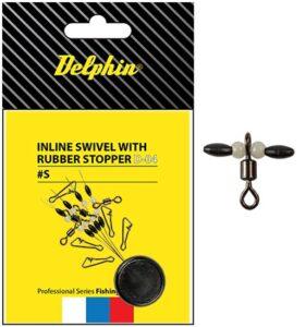 Delphin inline swivel with rubber stopper 10 ks