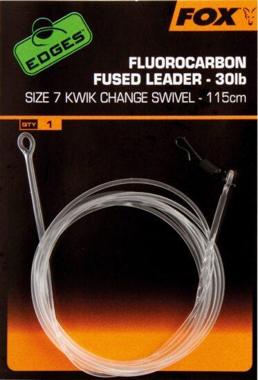 Fox náväzec fluorocarbon s obratlíkom fused leader 115 cm 30 lb-veľkosť 10