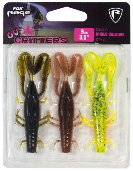 Fox rage gumová nástraha critters mixed uv colour packs 3 ks-dĺžka 7 cm