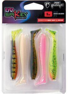 Fox rage gumová nástraha uv spikey shad mixed colour pack 5 ks-9 cm