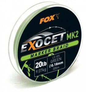 Fox splietaná šnúra exocet mk2 marker braid 300 m green - priemer 0