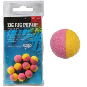 Giants fishing penové plávajúce boilie zig rig pop up pink yellow 10 ks-14 mm