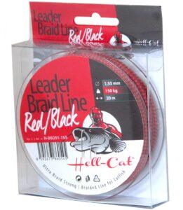 Hell-cat náväzcová šnúra leader braid line red black 20 m-priemer 1