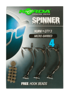 Korda háčiky spinner hook sections kurv barbless-veľkosť 4