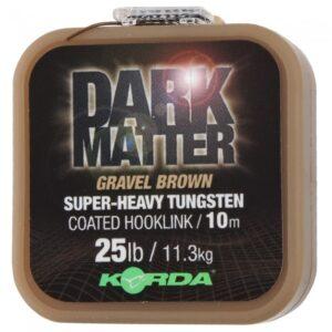 Korda náväzcová šnúrka dark matter tungsten coated braid gravel brown 10 m-priemer 25 lb / nosnosť 11