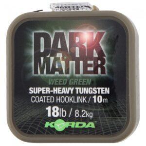 Korda náväzcová šnúrka dark matter tungsten coated braid weed green 10 m-priemer 18 lb / nosnosť 8