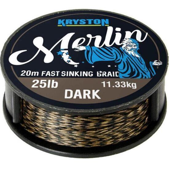 Kryston náväzcová šnúrka merlin fast sinking braid čierna 20 m-nosnosť 25 lb