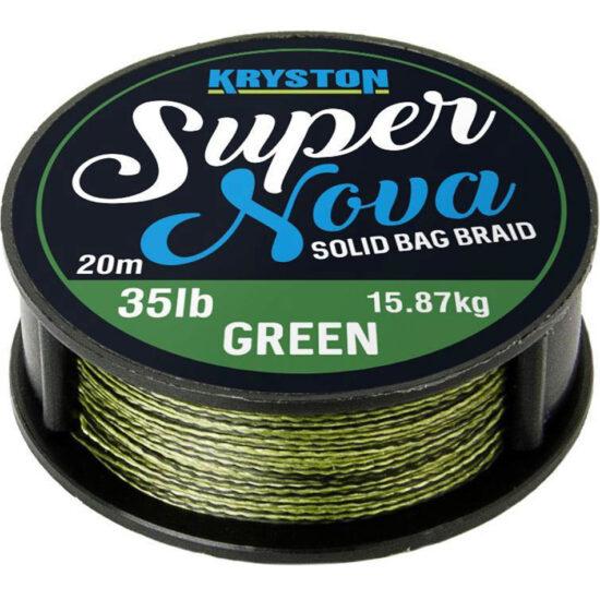 Kryston náväzcová šnúrka super nova solid braid zelený 20 m-nosnosť 25 lb