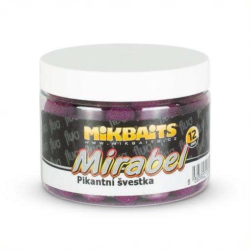 Mikbaits mirabel fluo boilie 150 ml 12 mm - pikantná slivka