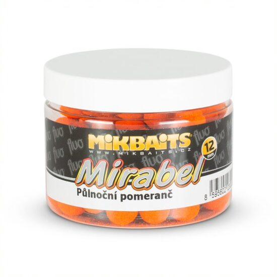 Mikbaits mirabel fluo boilie 150 ml 12 mm - polnočný pomaranč