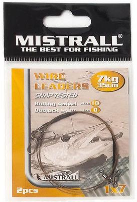 Mistrall oceľové lanko wire leaders 35 cm-15 kg