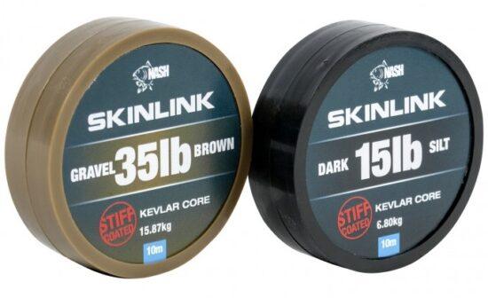 Nash náväzcová šnúrka obalená skinlink stiff 10 m silt tmavá-priemer 15 lb / nosnosť 6