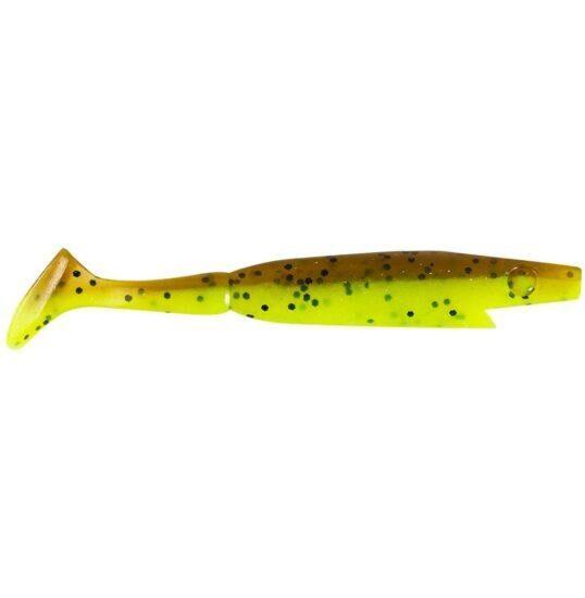 Strike pro gumová nástraha piglet shad brown chartreuse - 8