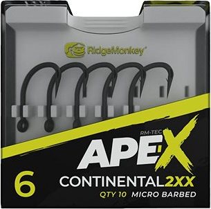 RidgeMonkey Ape-X Continental 2XX Barbed Veľkosť 4 10 ks